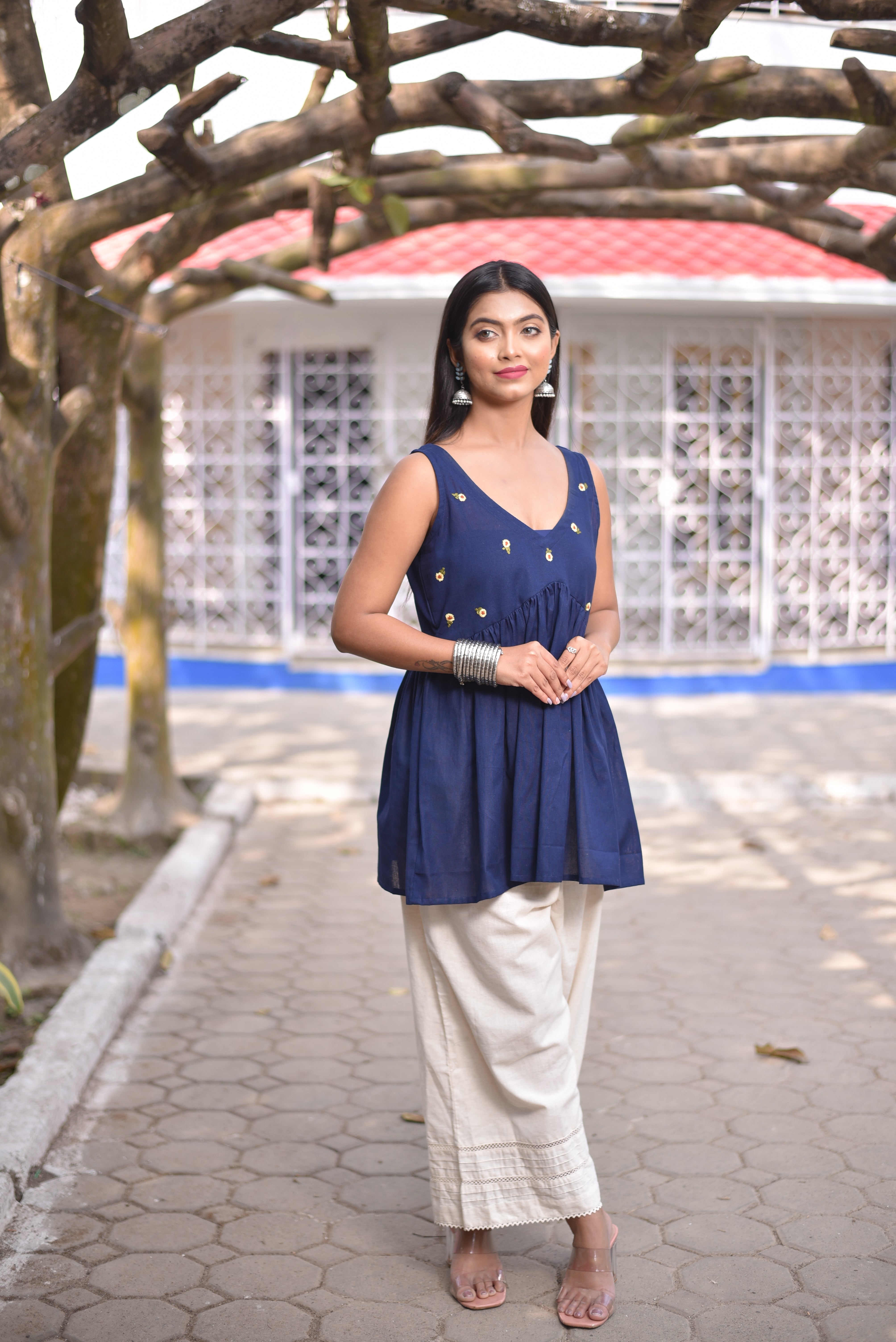 Hand Embroidered Blue Tunics