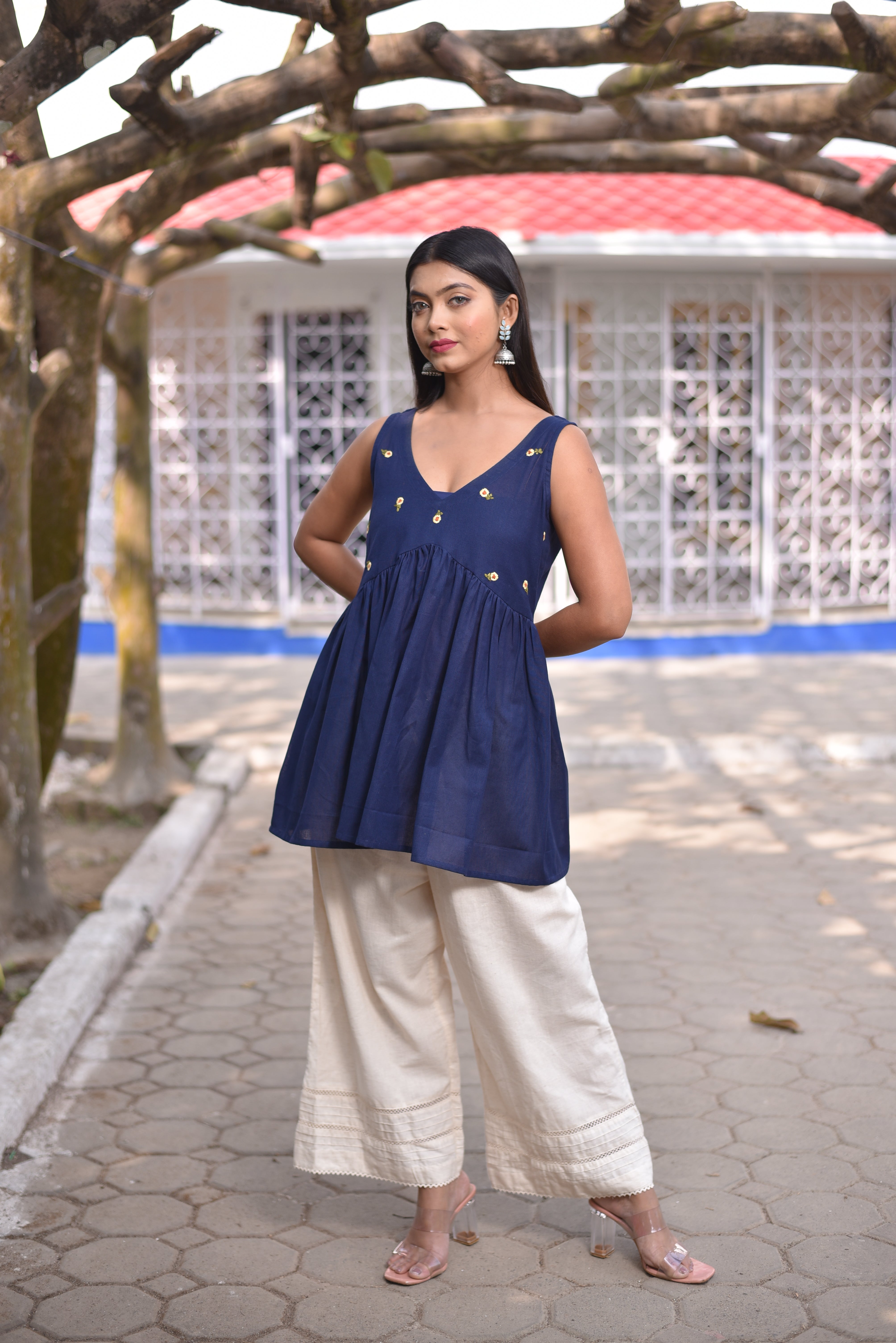Hand Embroidered Blue Tunics