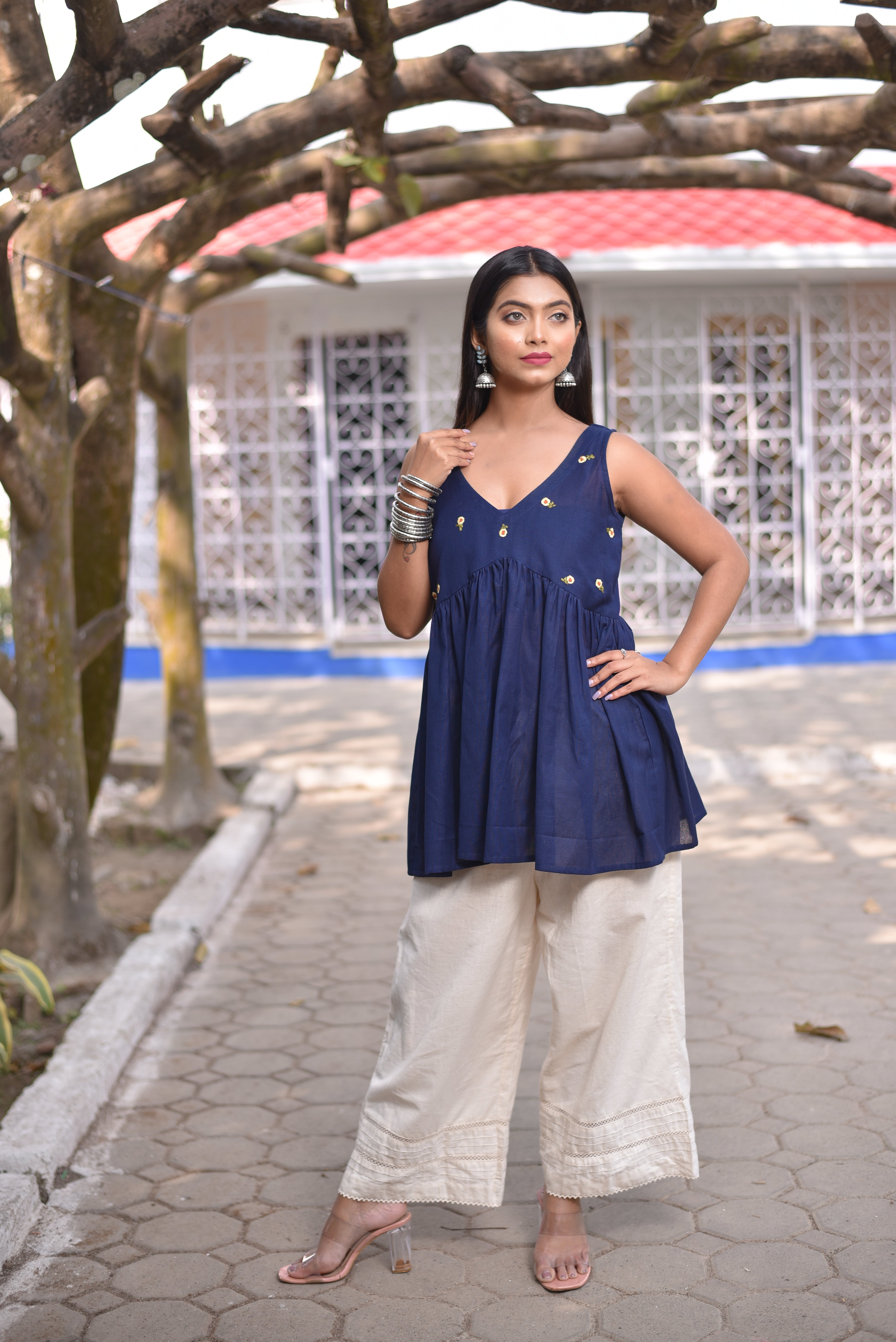 Hand Embroidered Blue Tunics