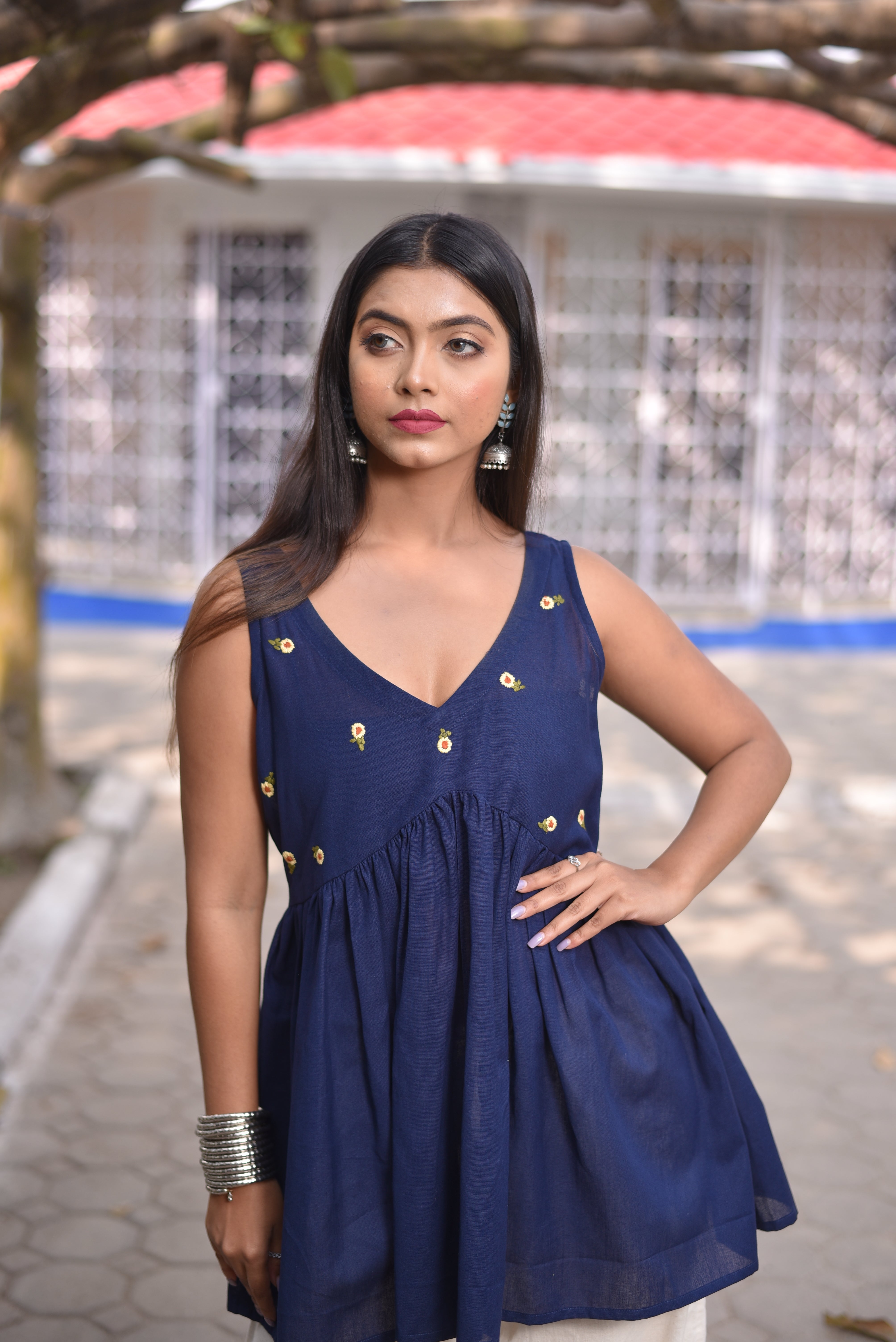 Hand Embroidered Blue Tunics