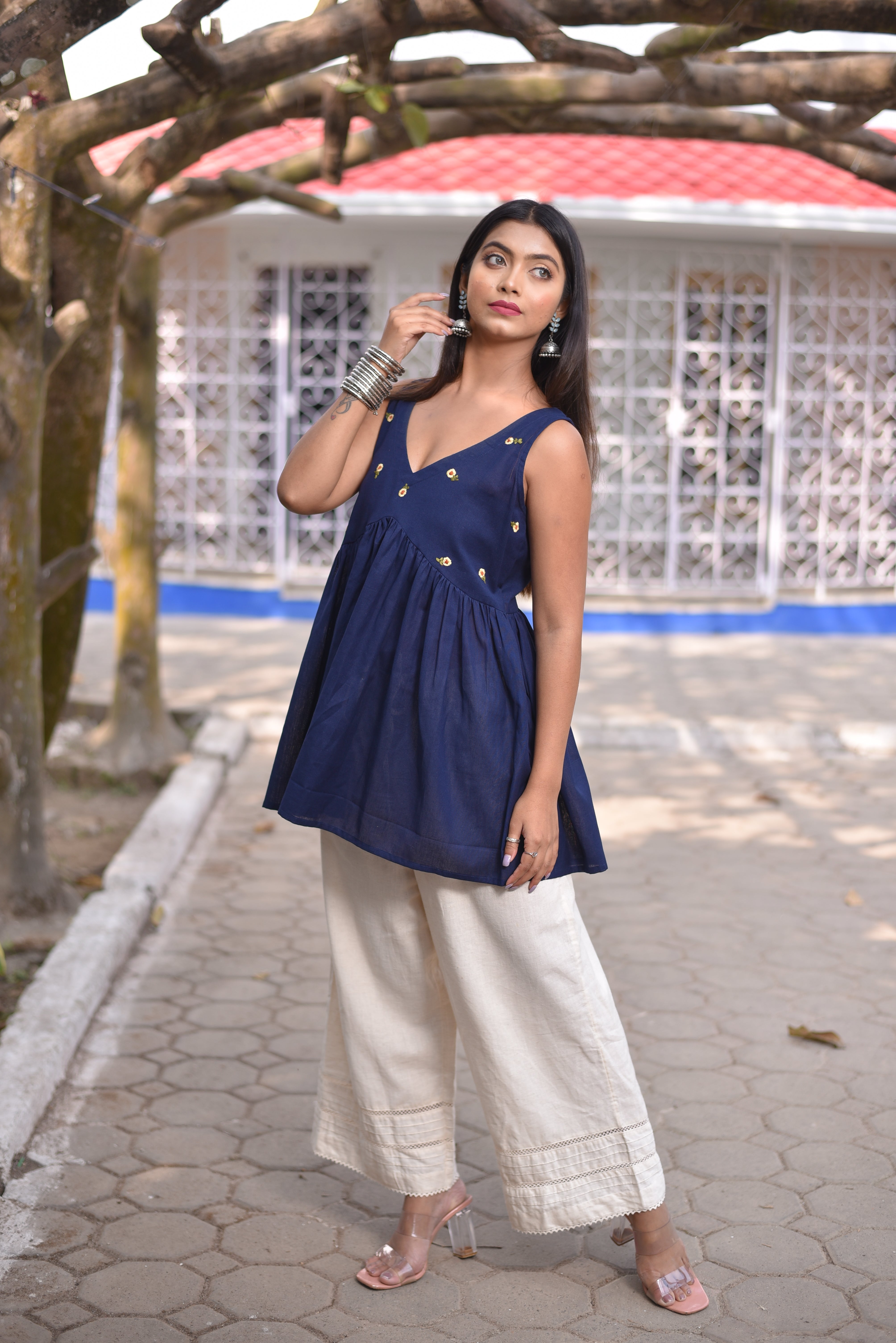Hand Embroidered Blue Tunics