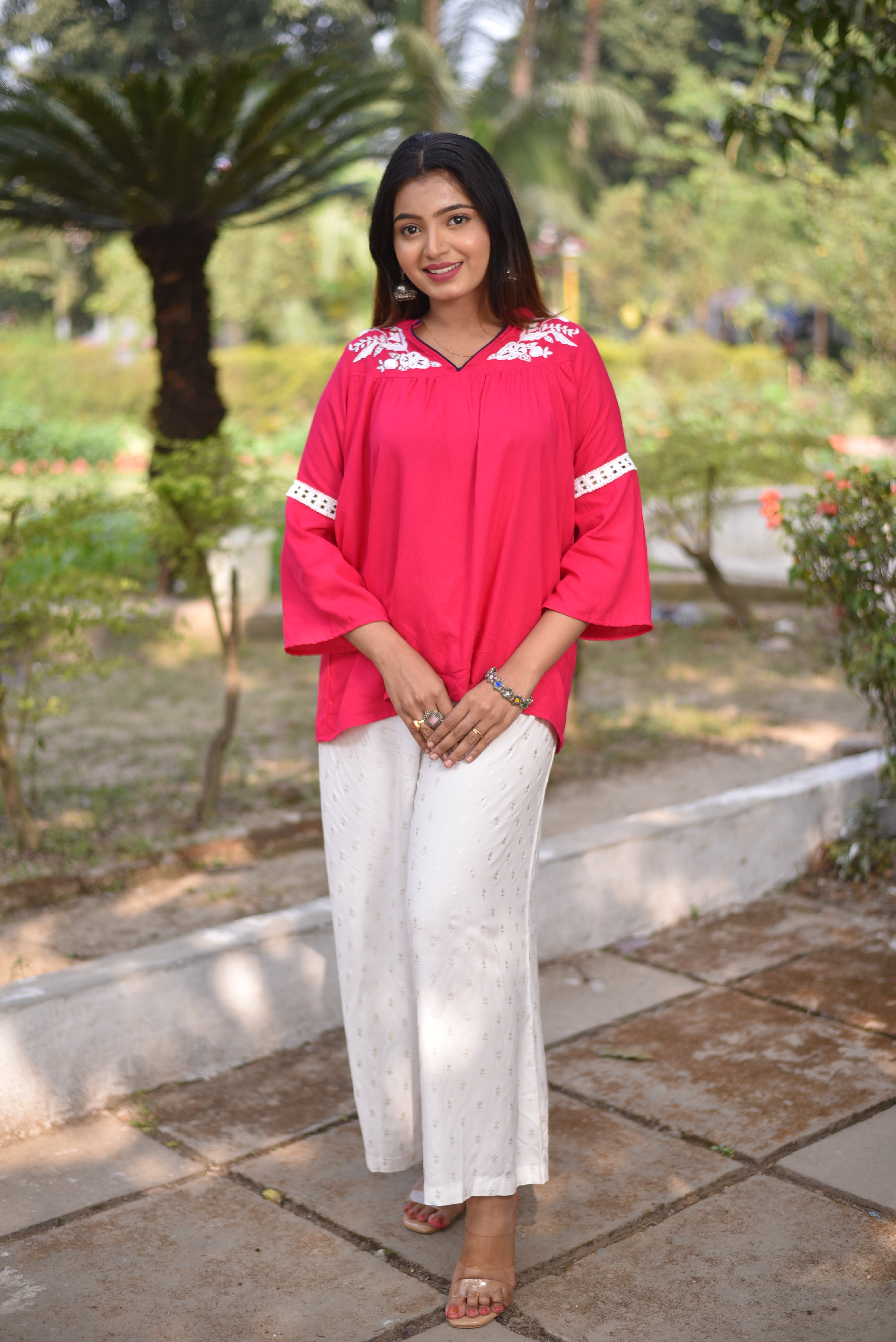 Rani Pink Hand Embroidered Tunics
