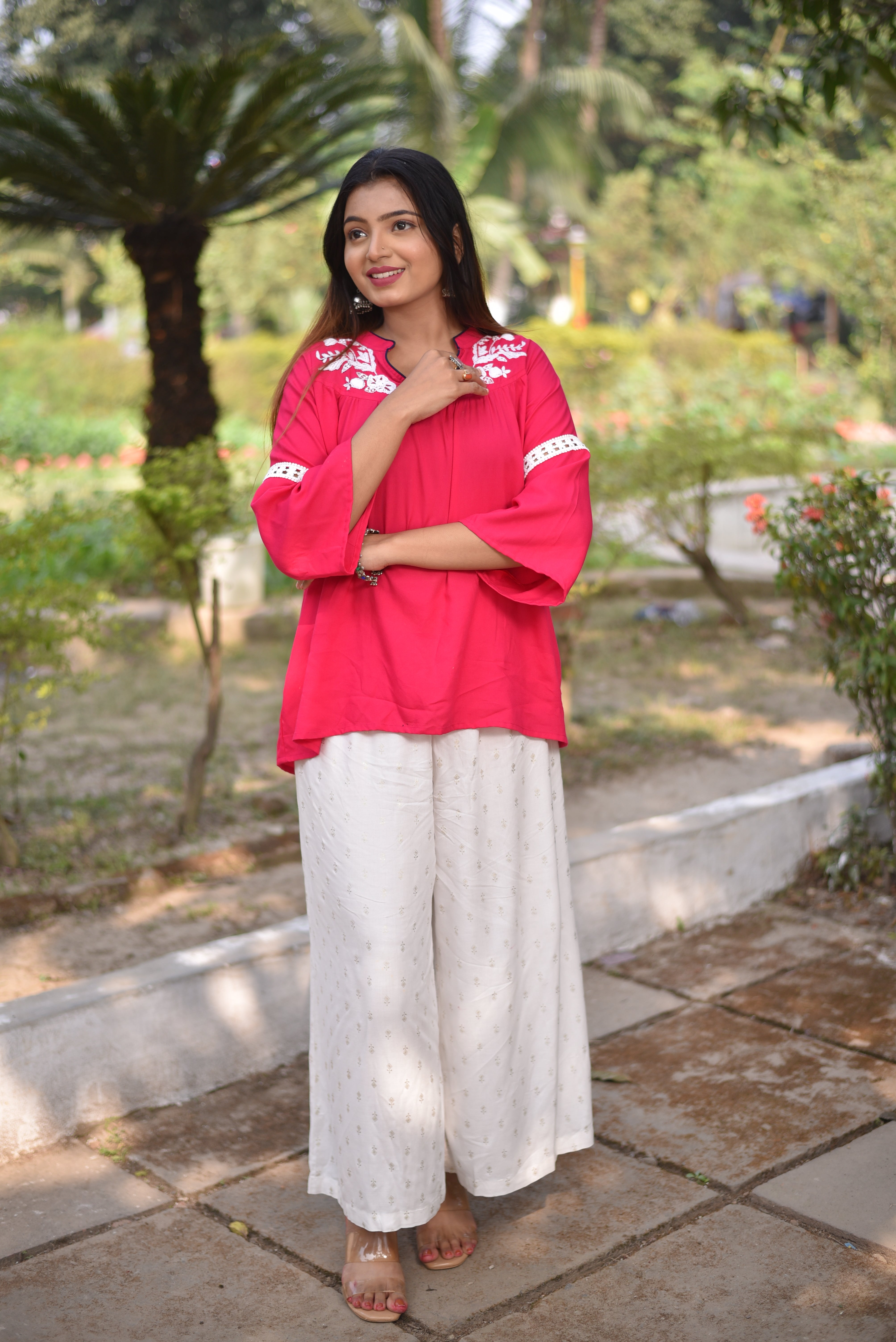 Rani Pink Hand Embroidered Tunics