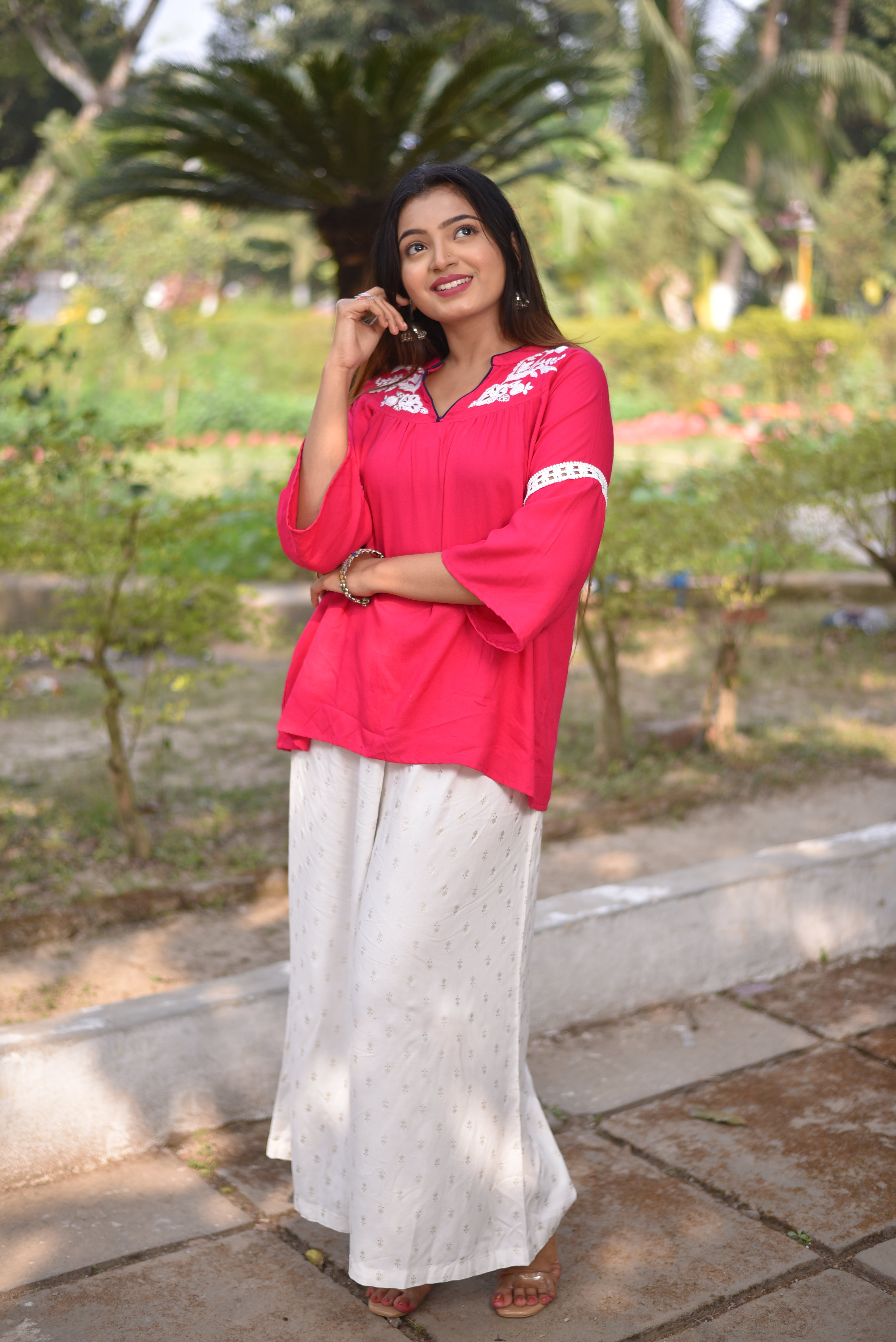 Rani Pink Hand Embroidered Tunics