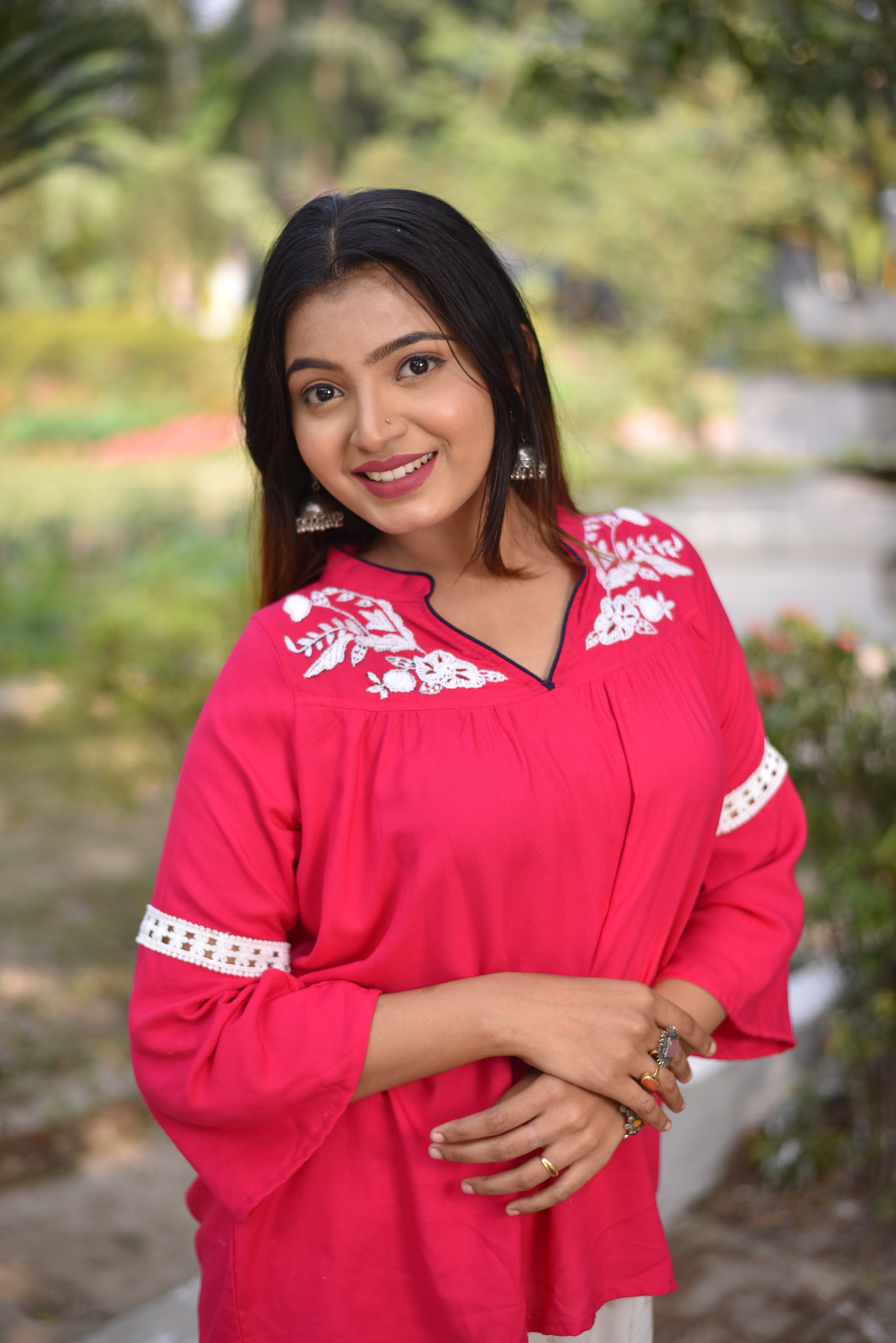 Rani Pink Hand Embroidered Tunics