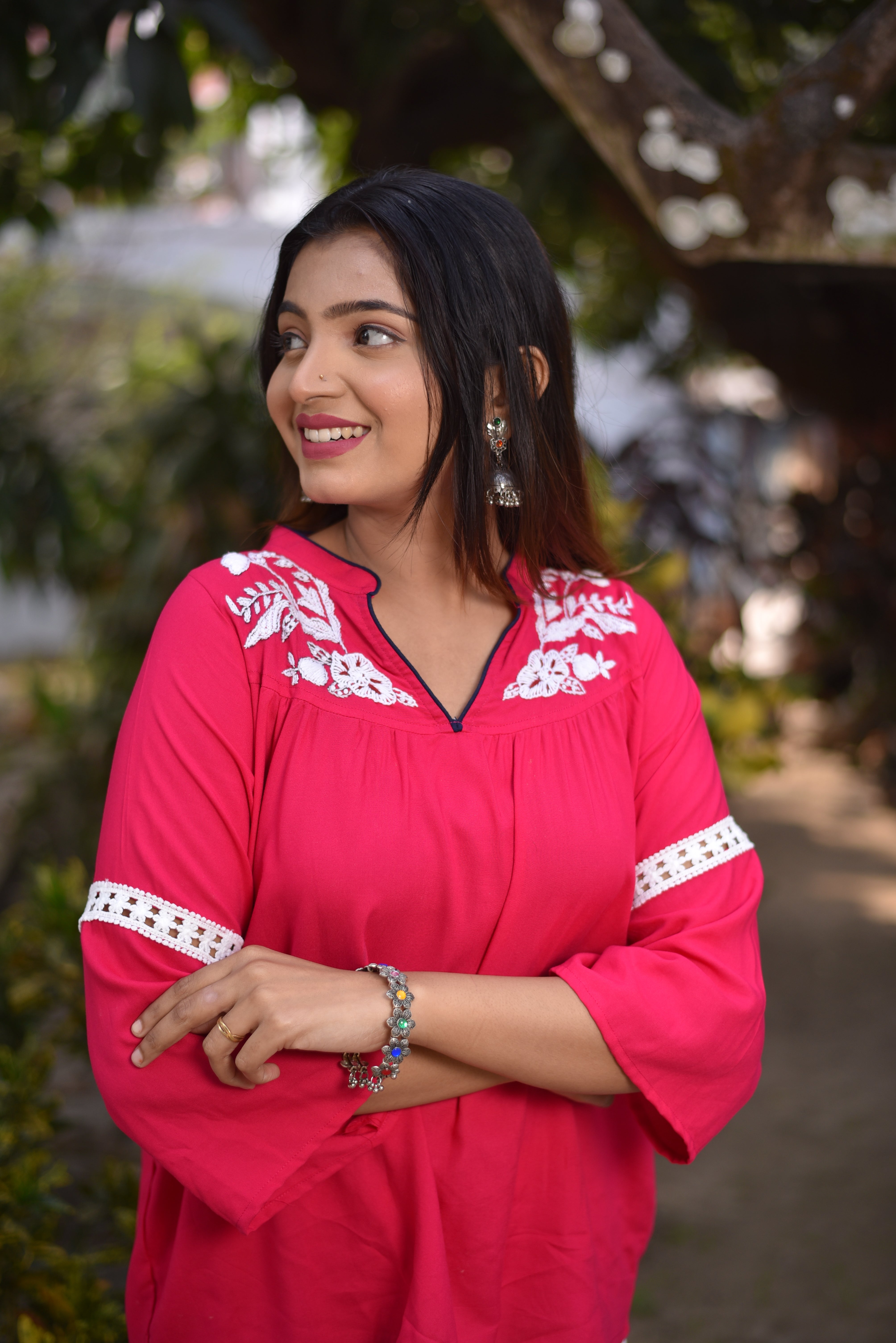 Rani Pink Hand Embroidered Tunics