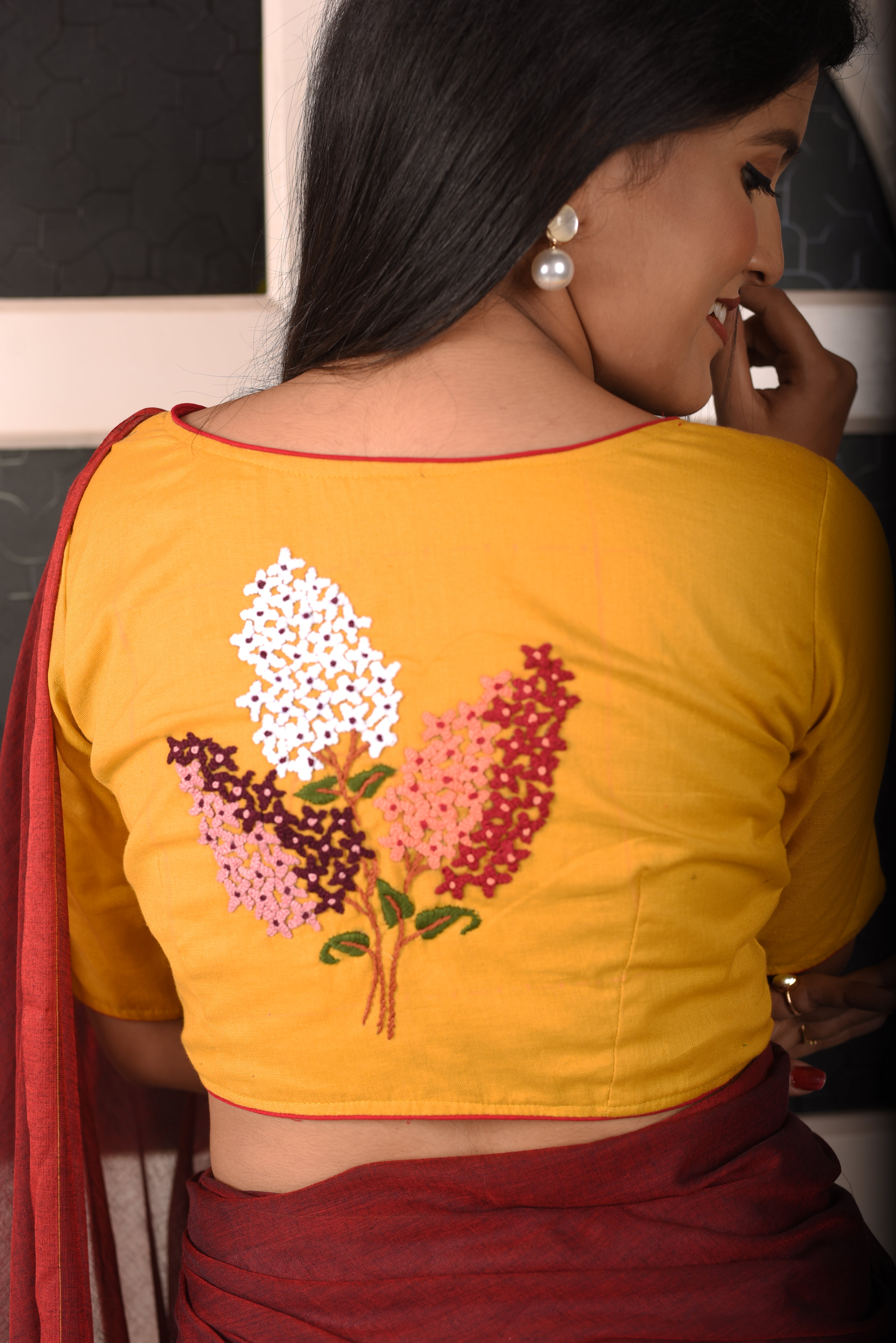 Maroon Dual Tone Mulmul Cotton Handloom Saree