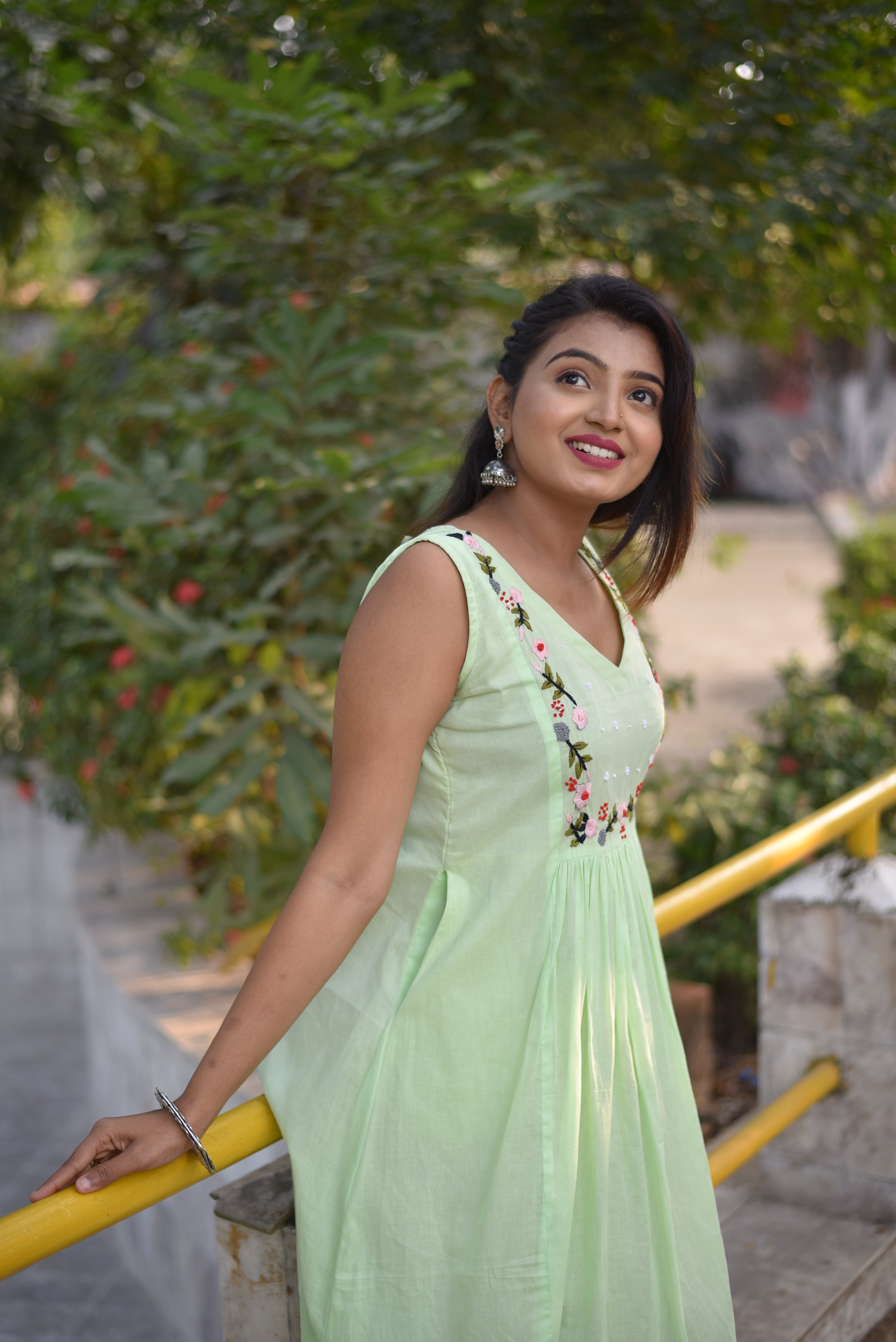 Mal Cotton Hand Embroidered Dress