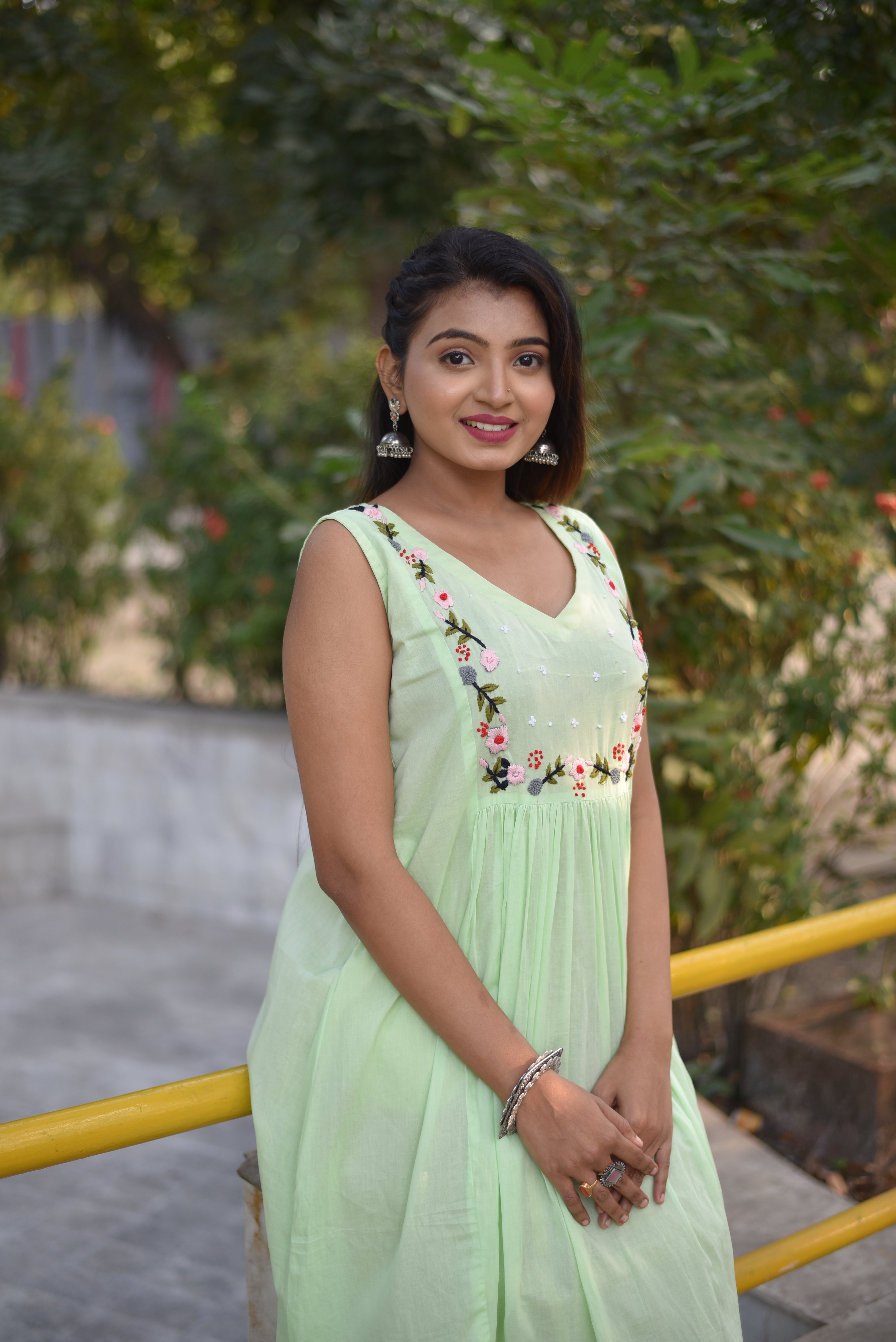 Mal Cotton Hand Embroidered Dress