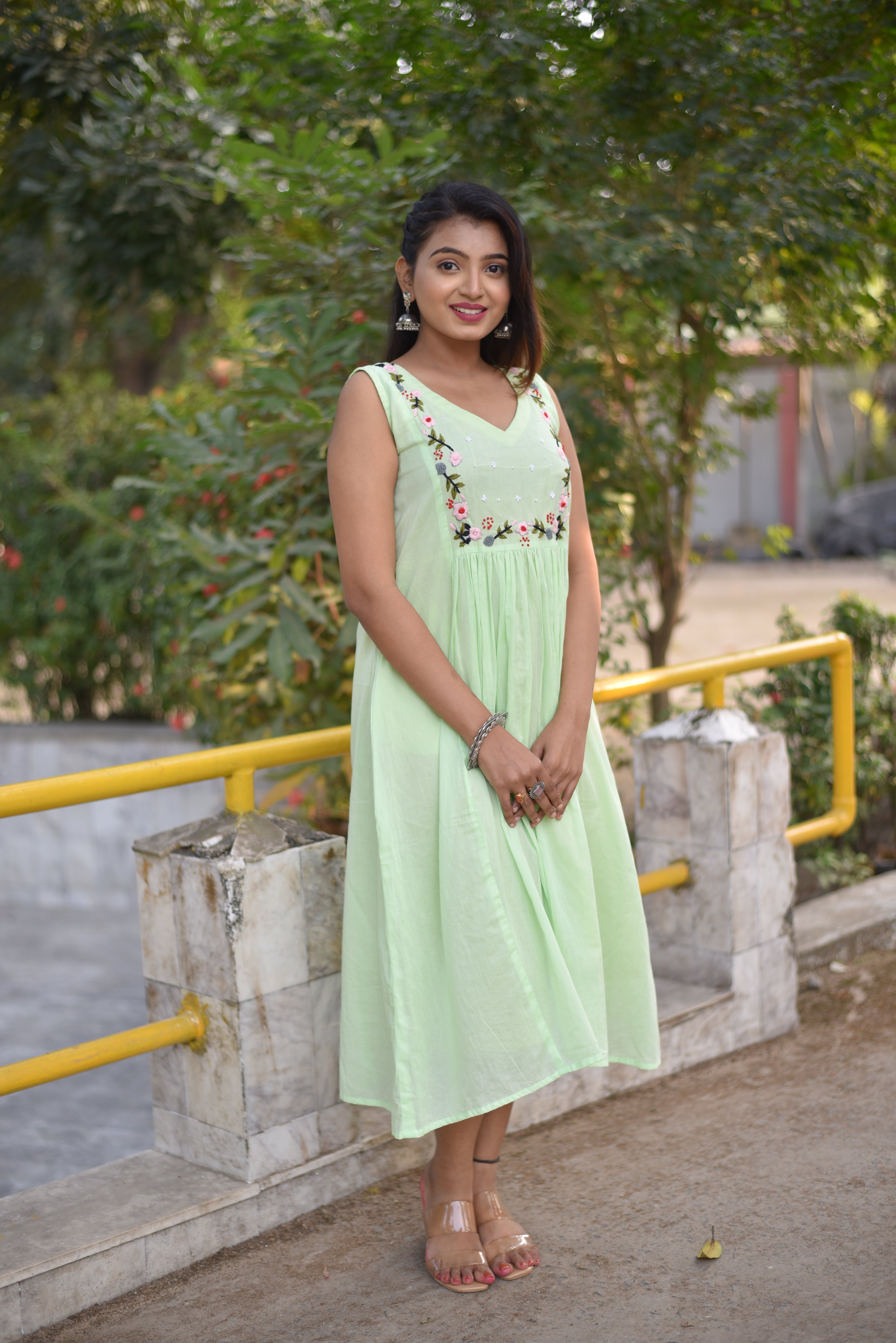 Mal Cotton Hand Embroidered Dress