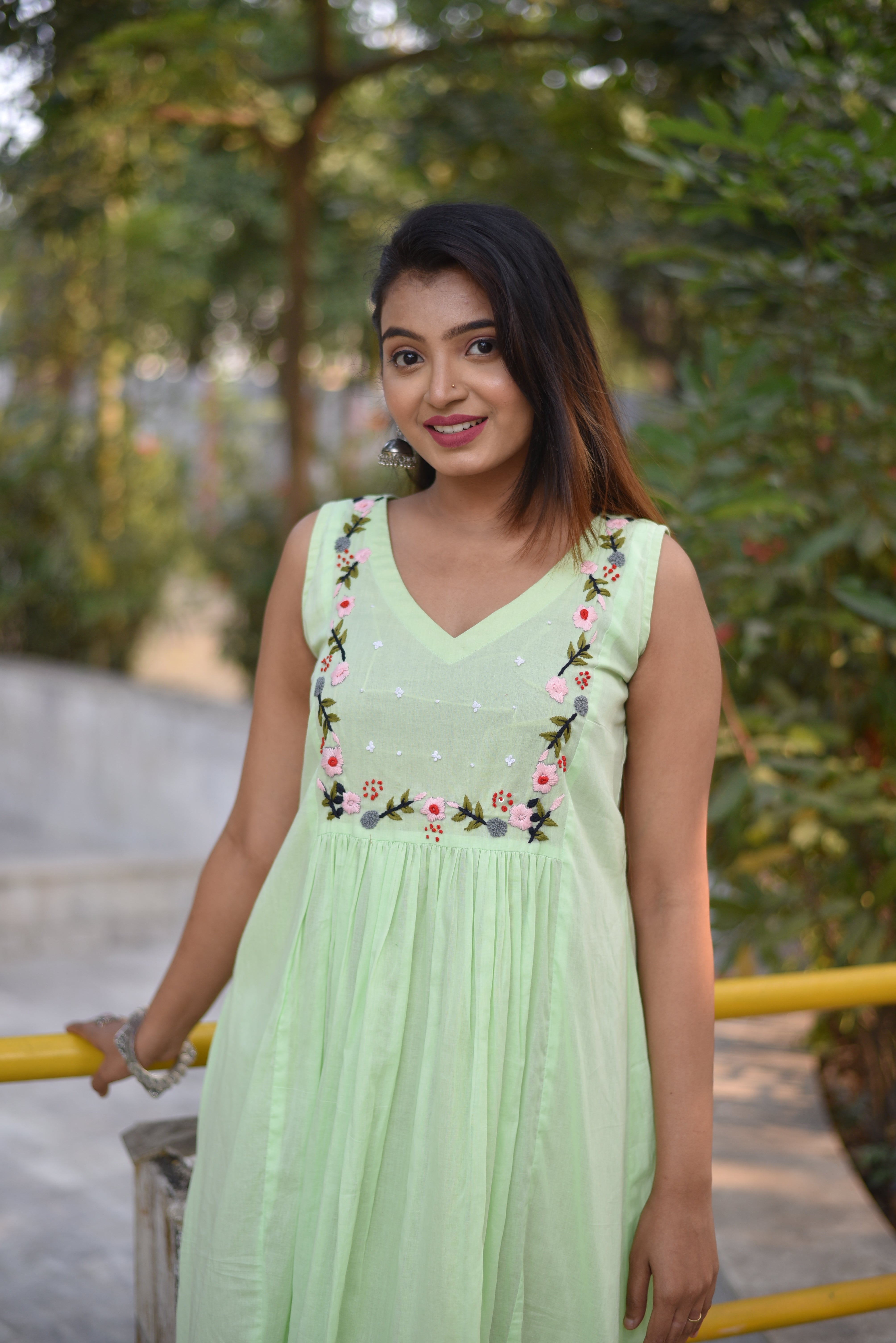 Mal Cotton Hand Embroidered Dress