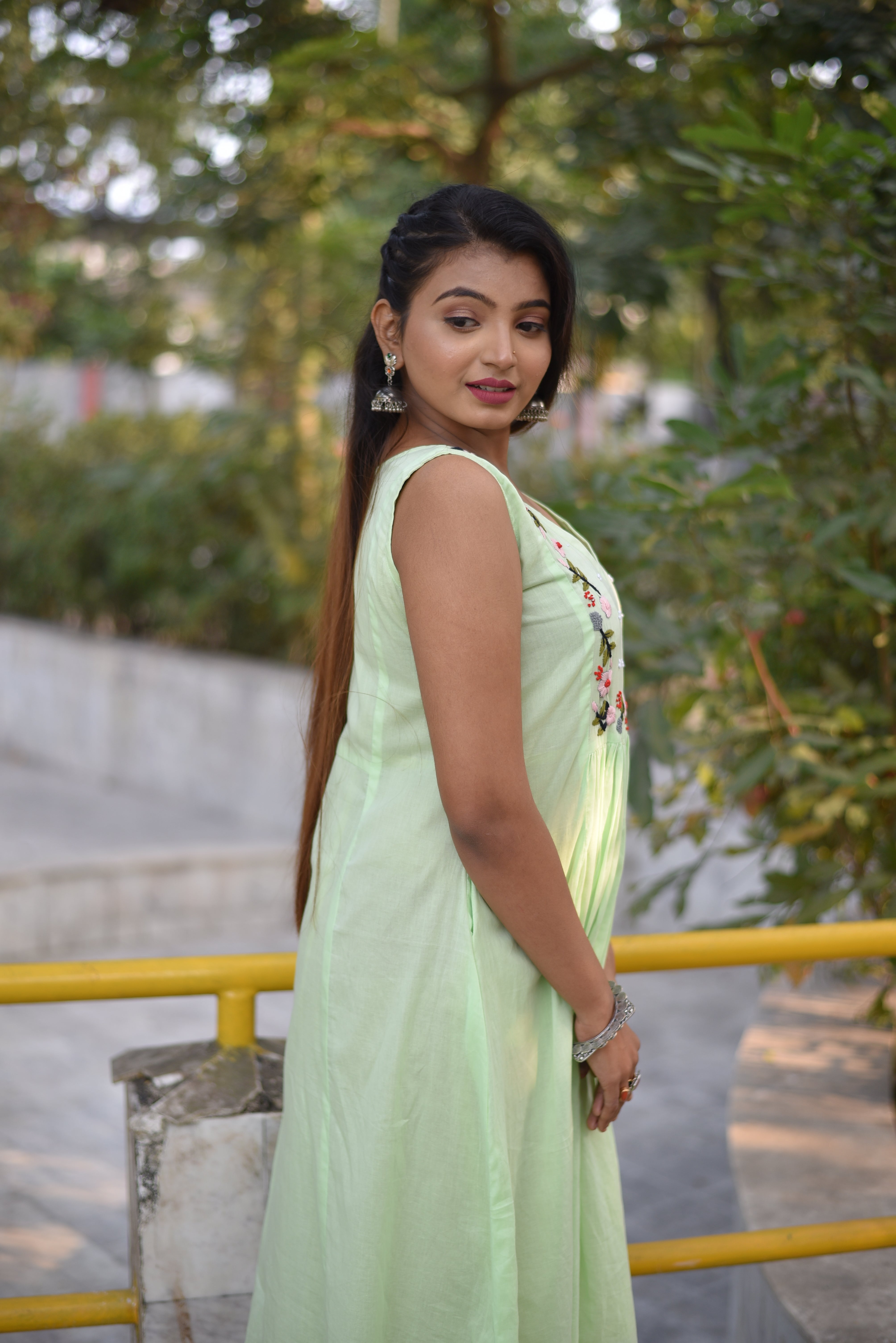 Mal Cotton Hand Embroidered Dress