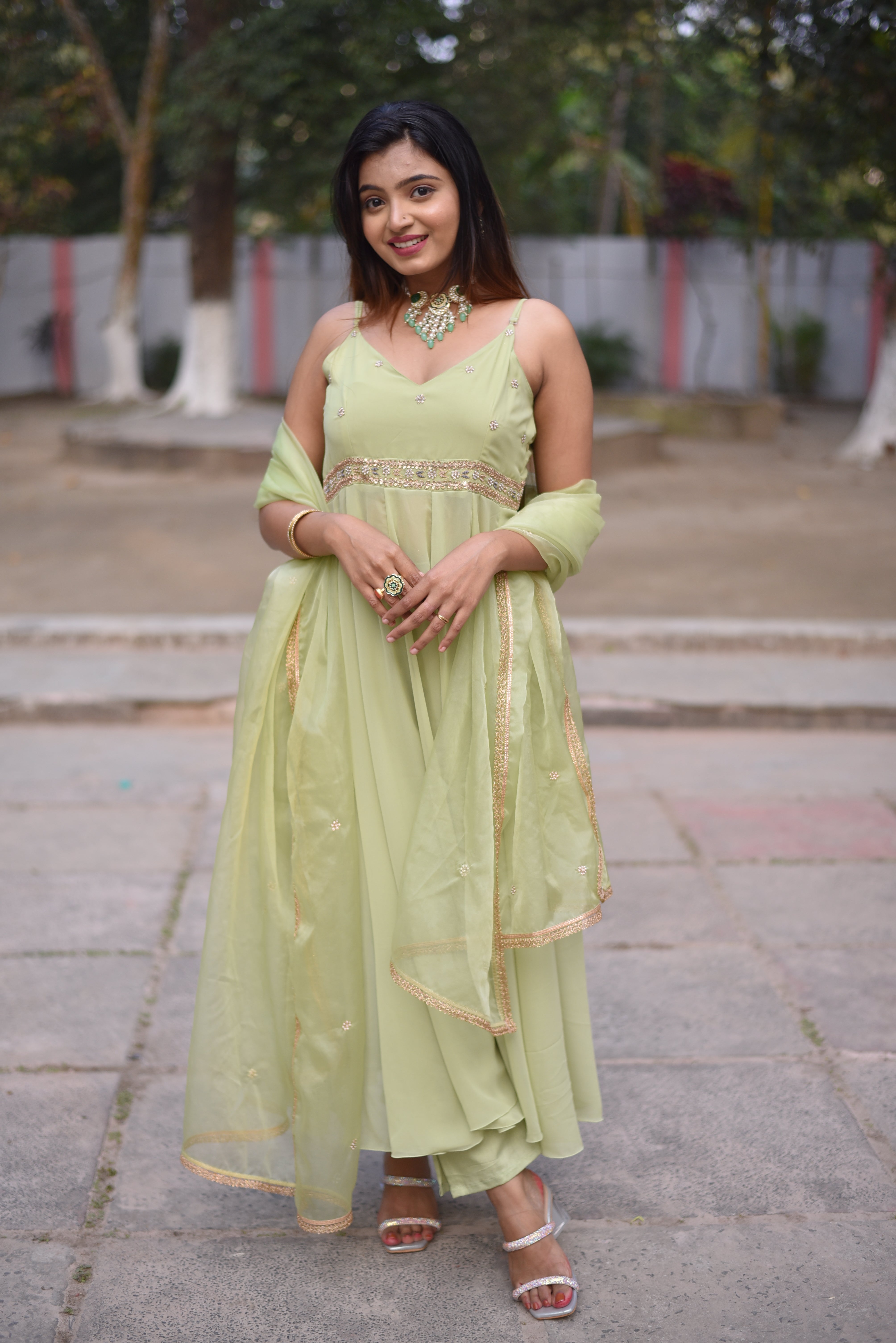 Zari Work Anarkali Suit Sets