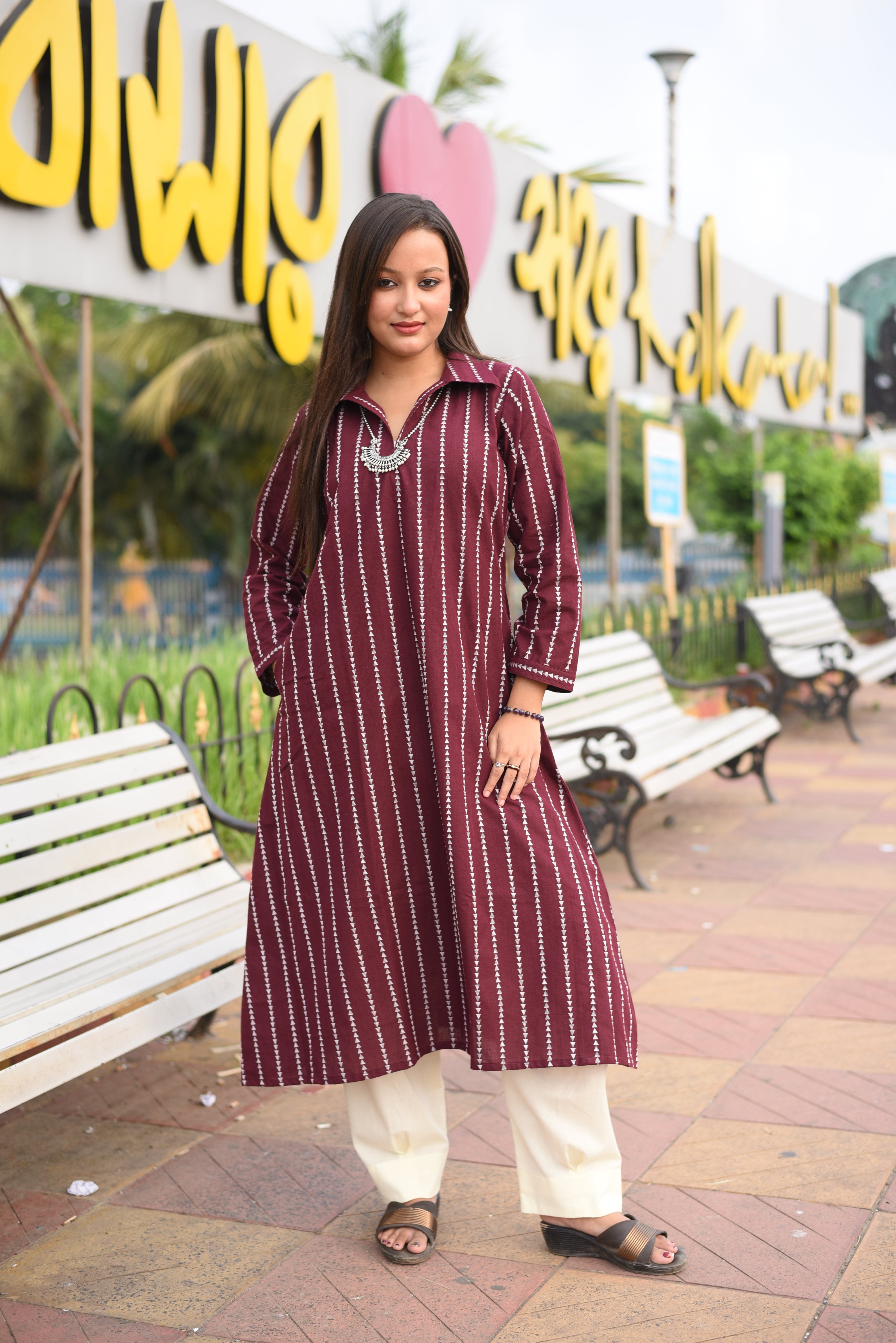 Chocolate Color Cotton Kurta