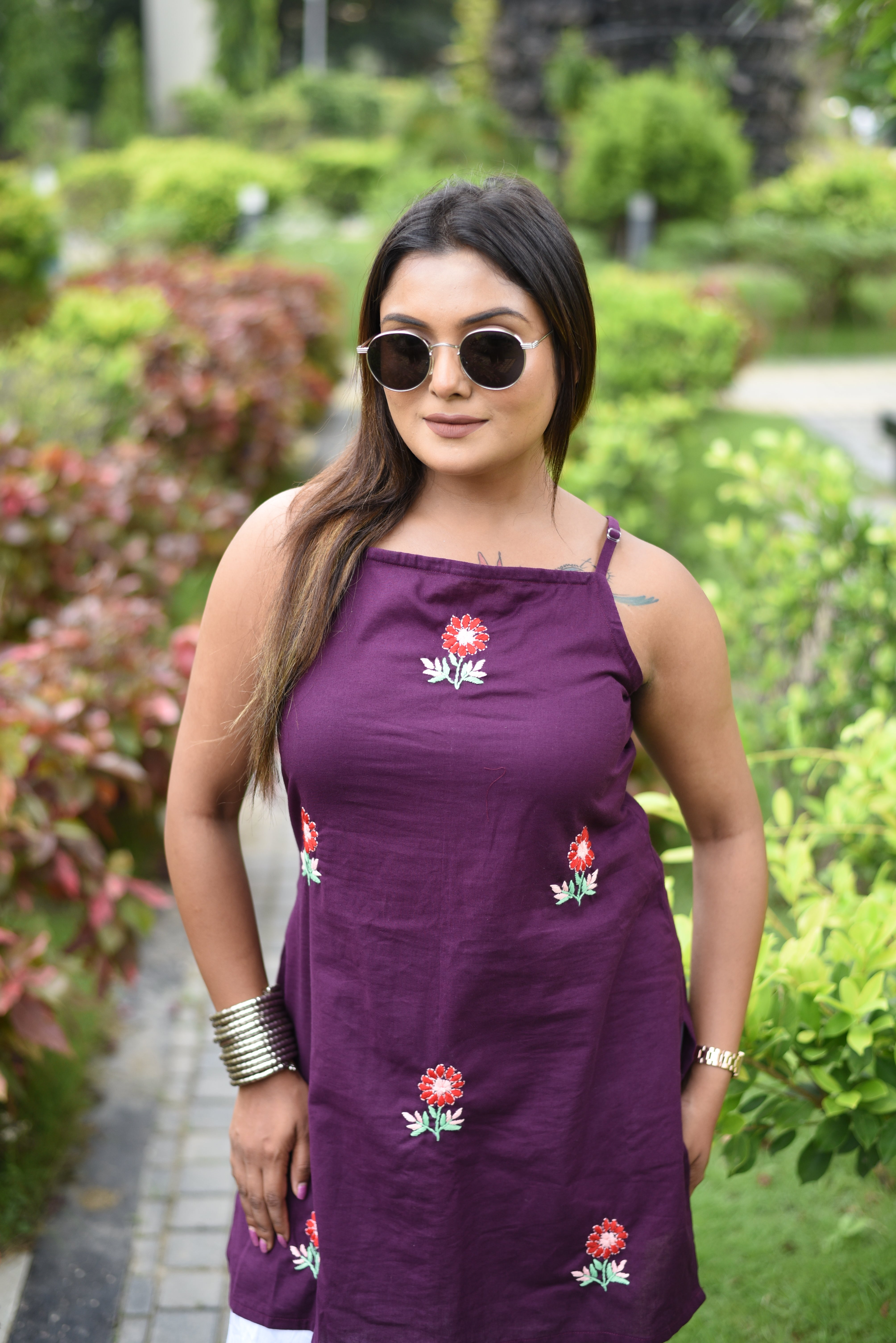 Plum Hand Embroidered Co-Ord Sets