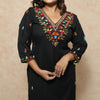 Turquoise Blue Color Hand Embroidery Cotton Kurta
