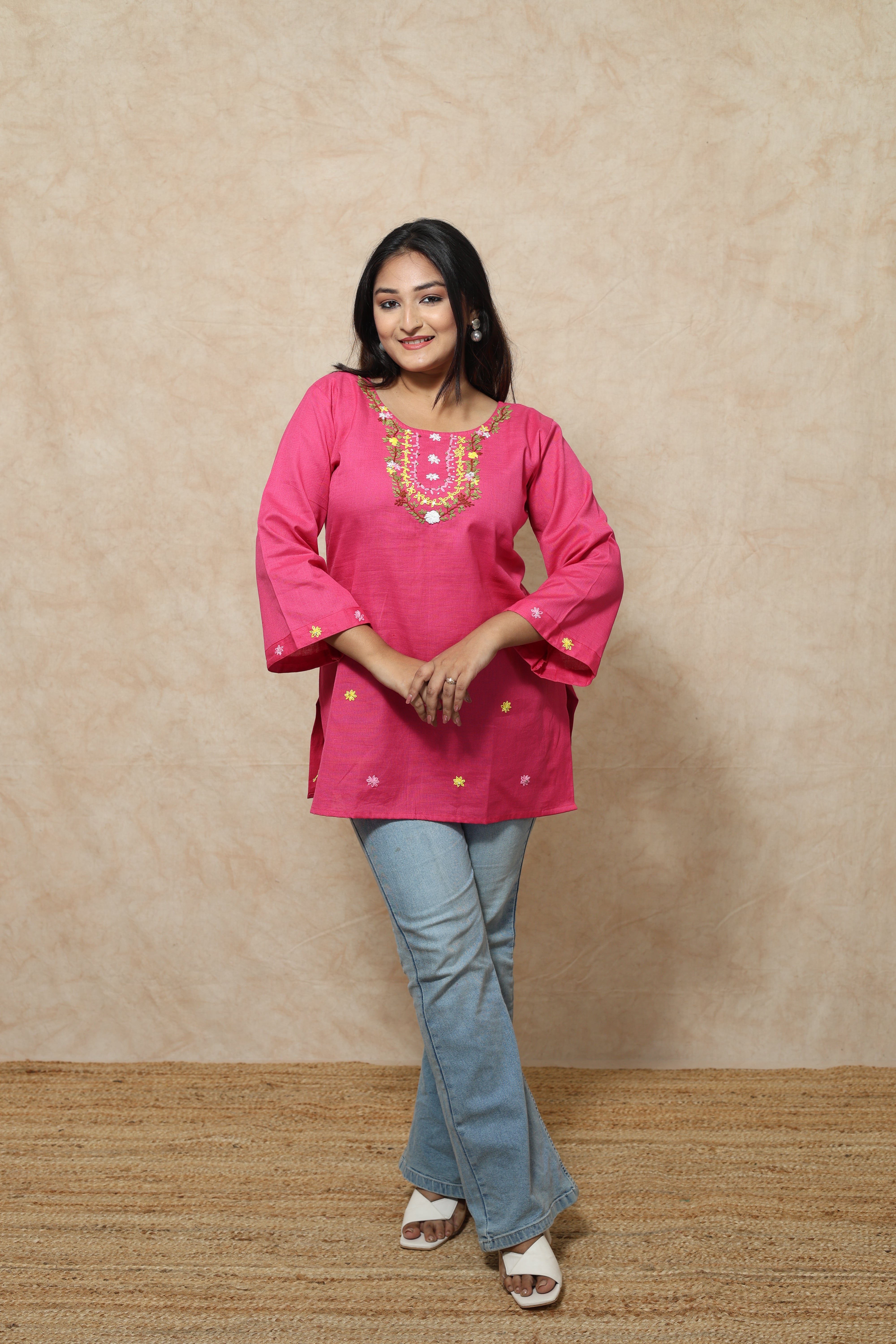 Hand Work Cotton Short Kurti