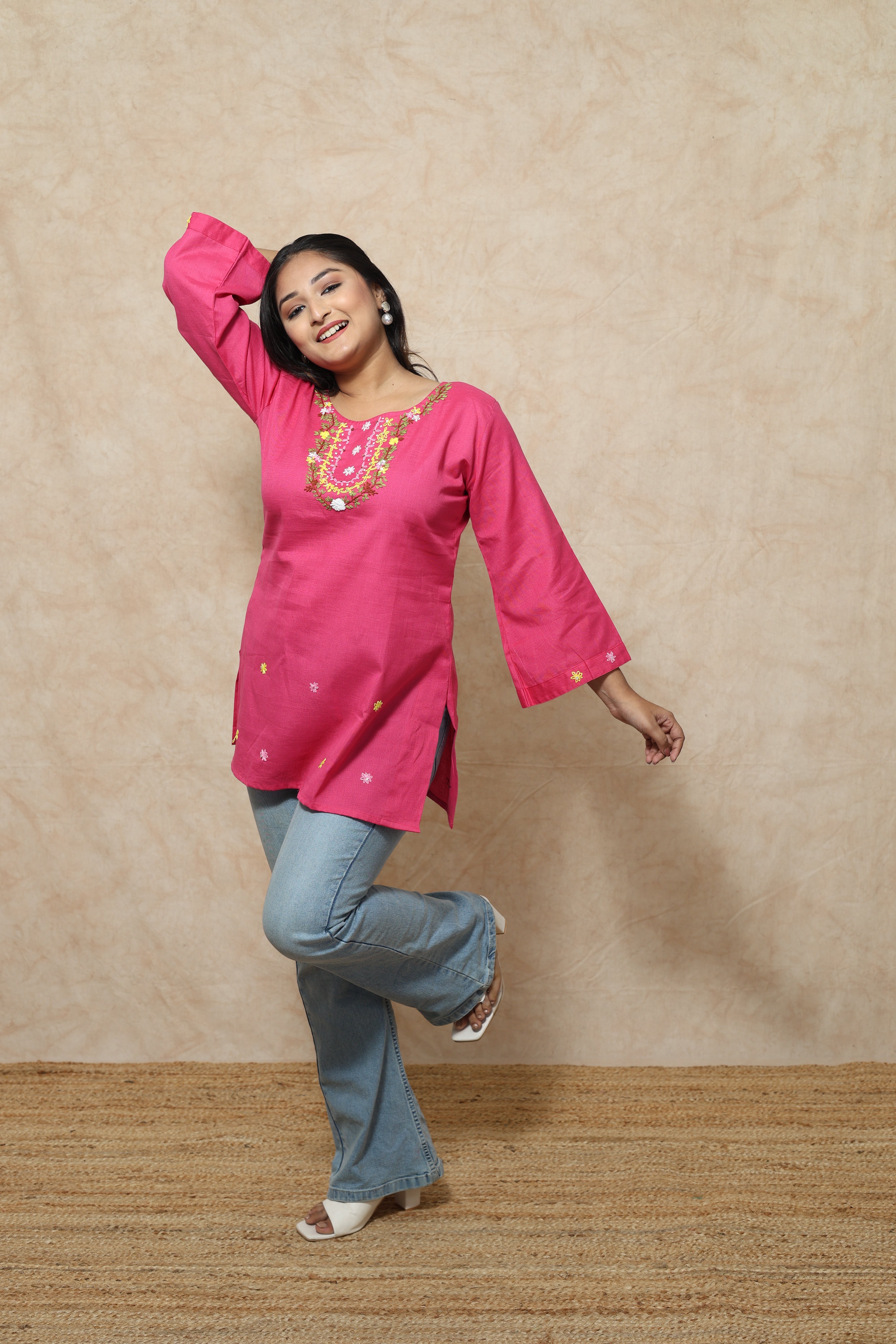 Hand Work Cotton Short Kurti