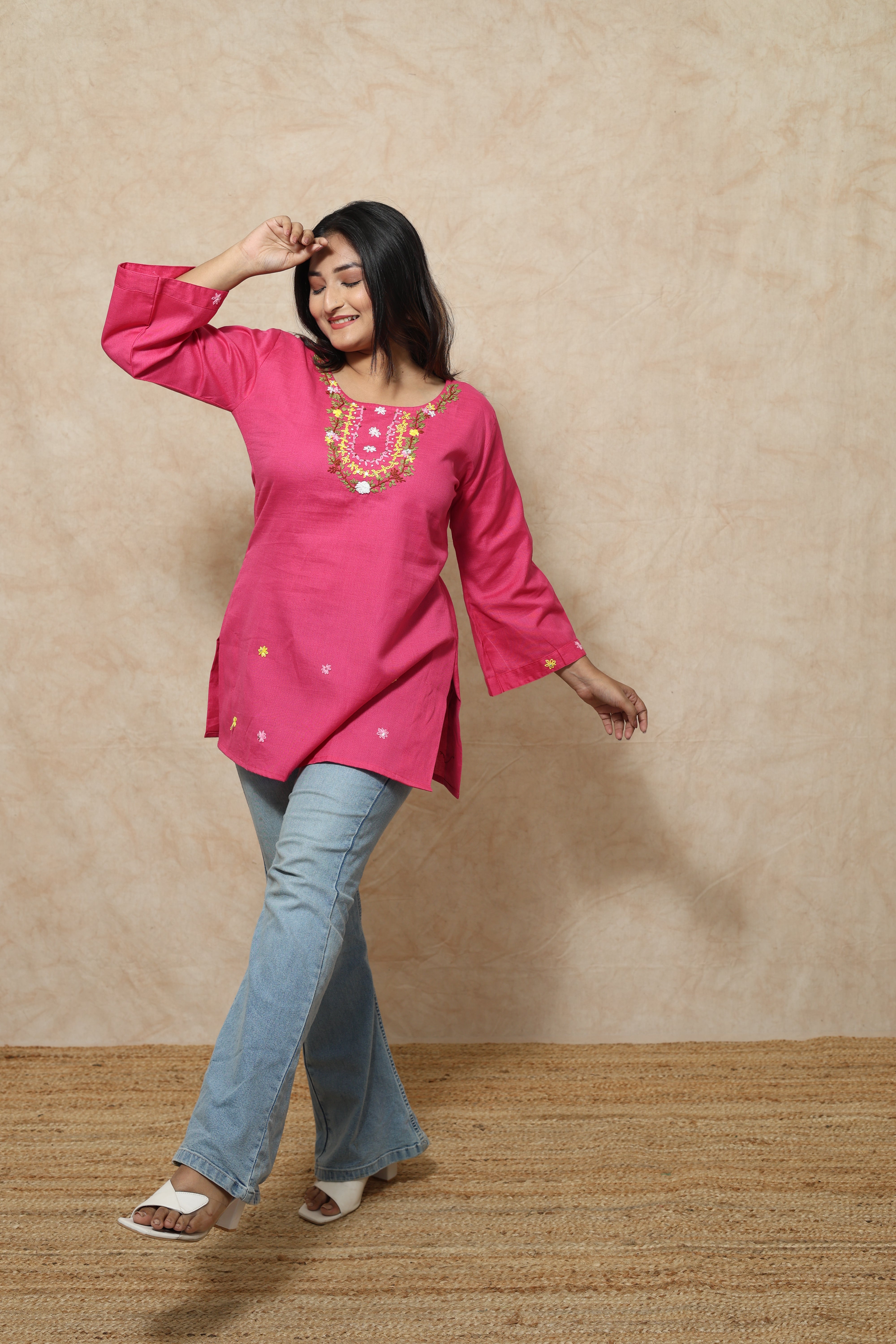 Hand Work Cotton Short Kurti