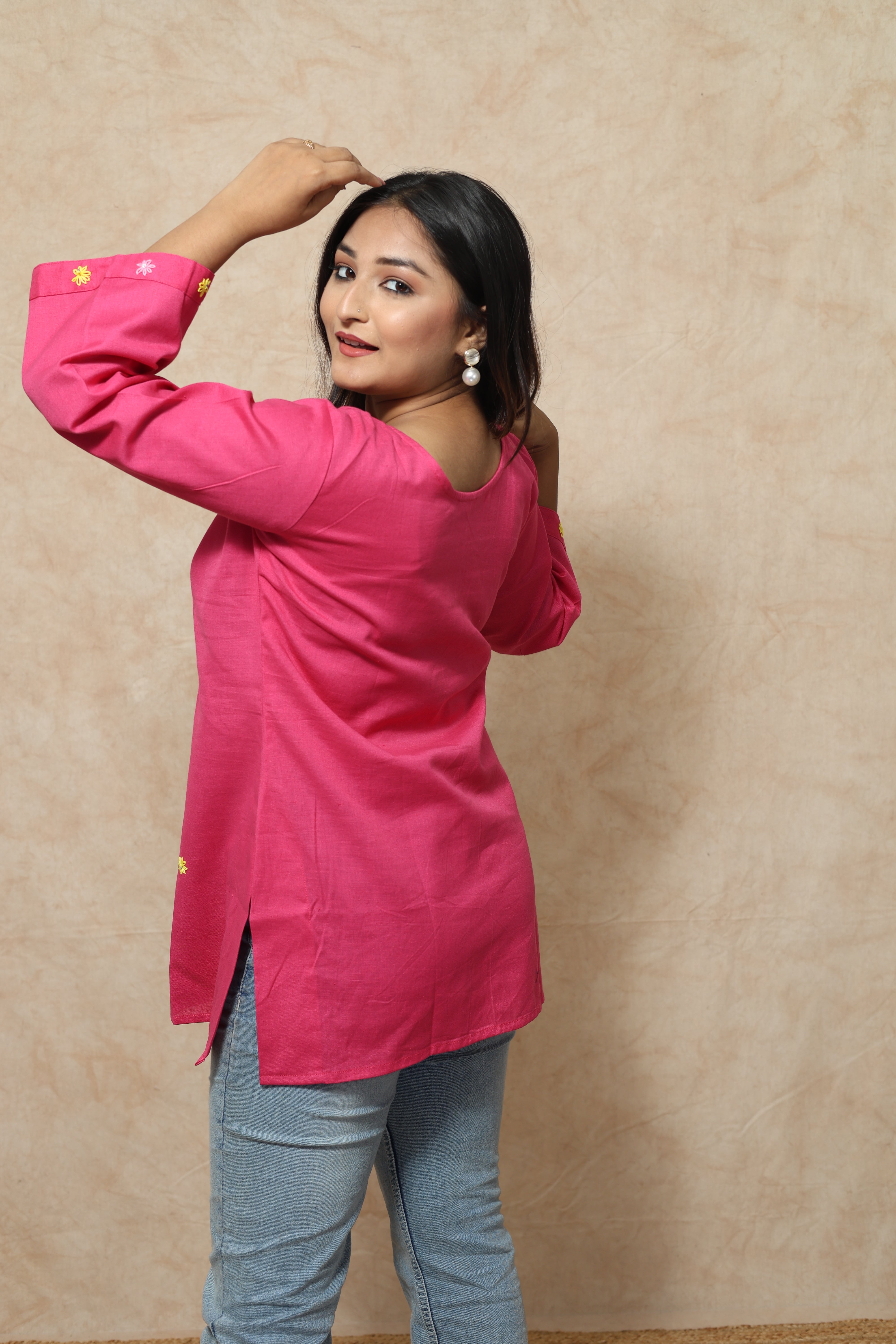 Hand Work Cotton Short Kurti