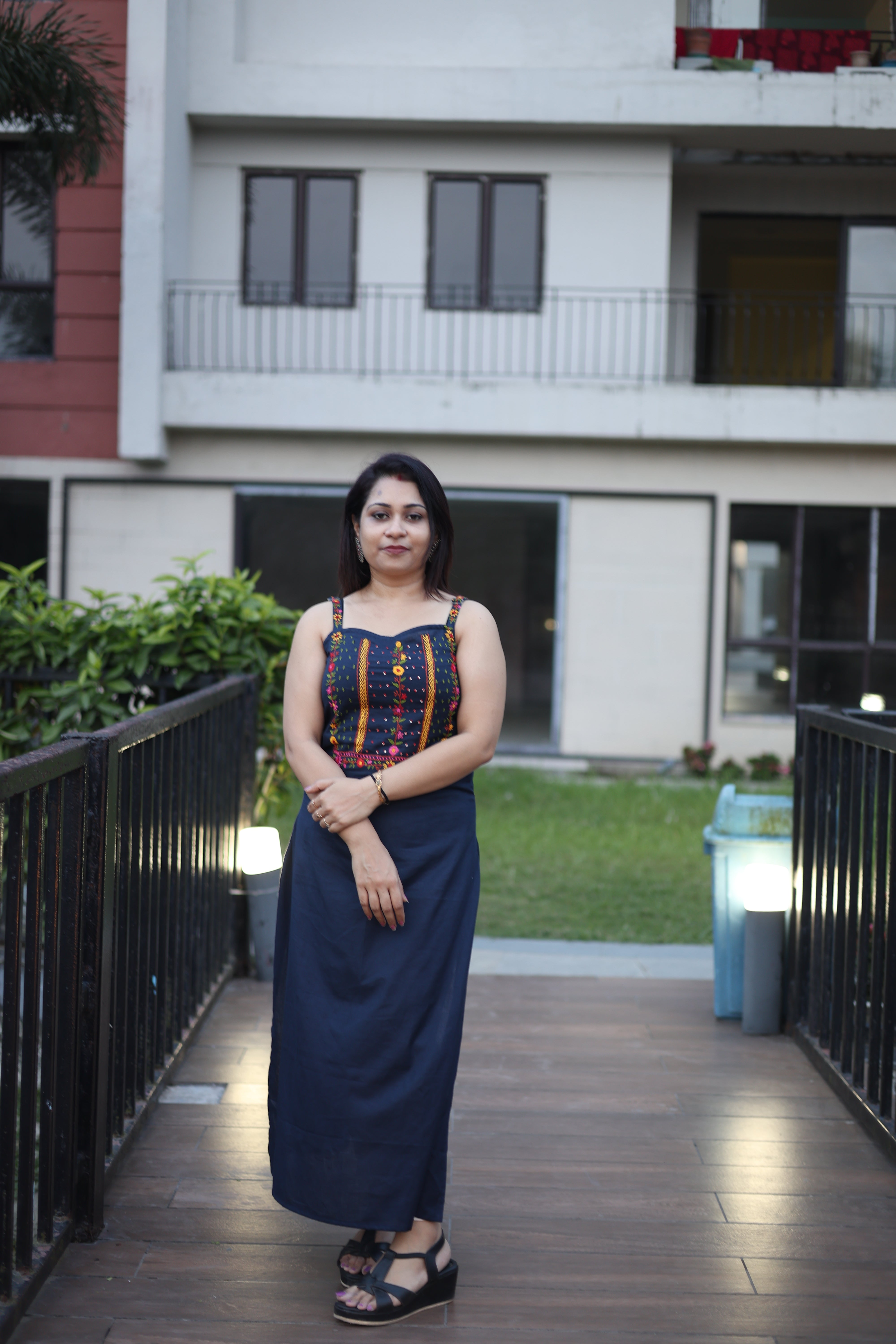 Hand Embroidery Midnight Blue Color Kurta