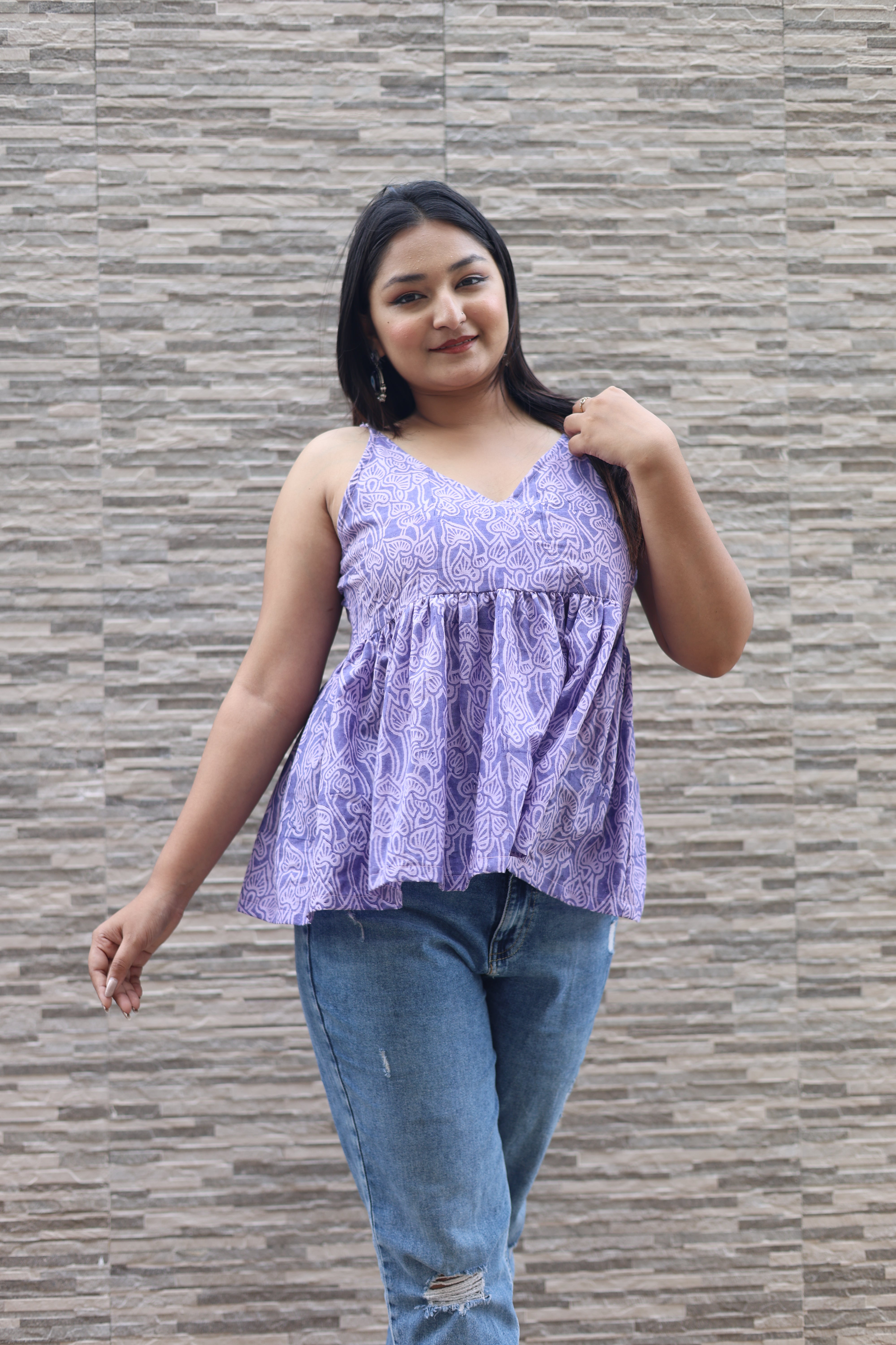 Lavender Hand Block top