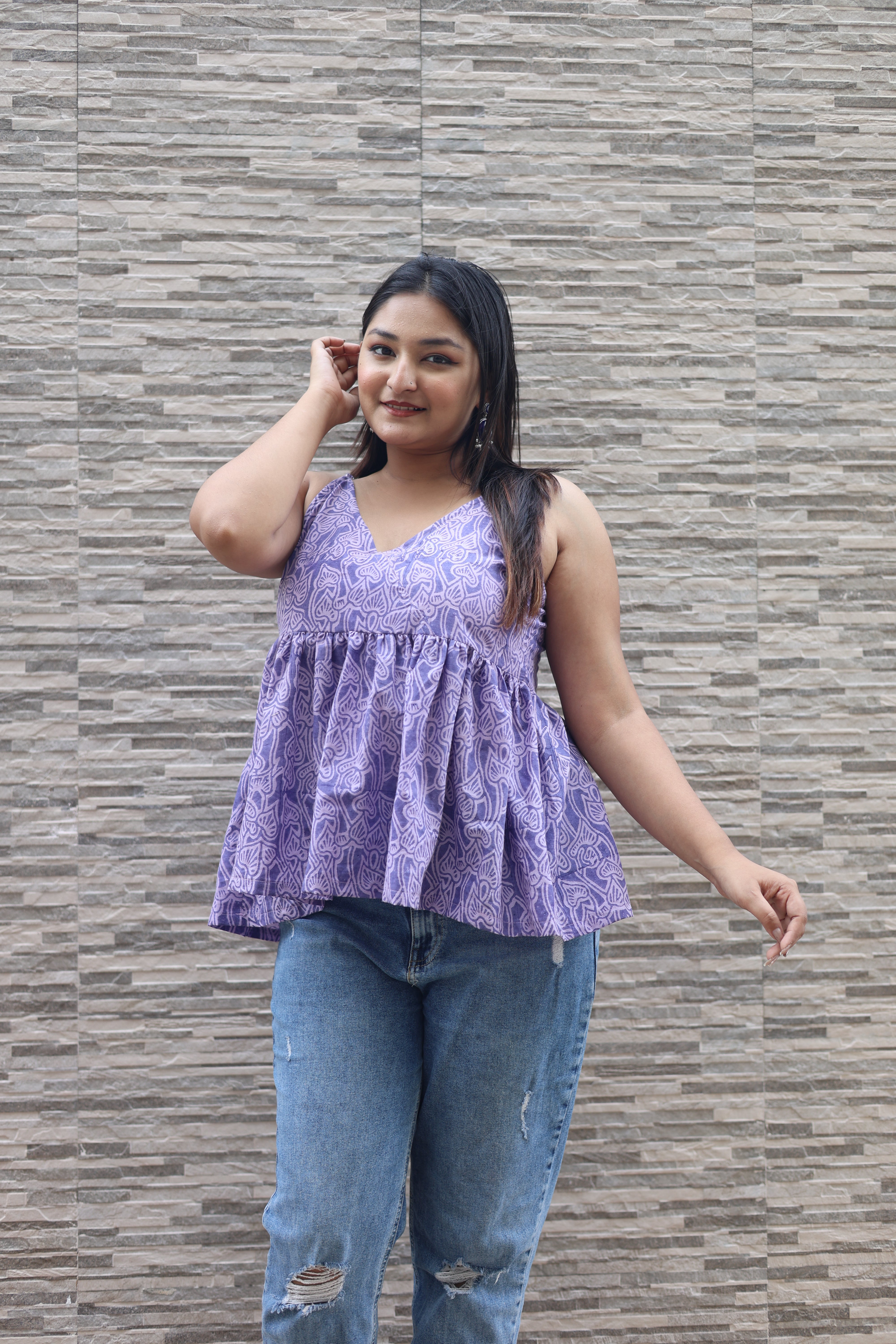 Lavender Hand Block top