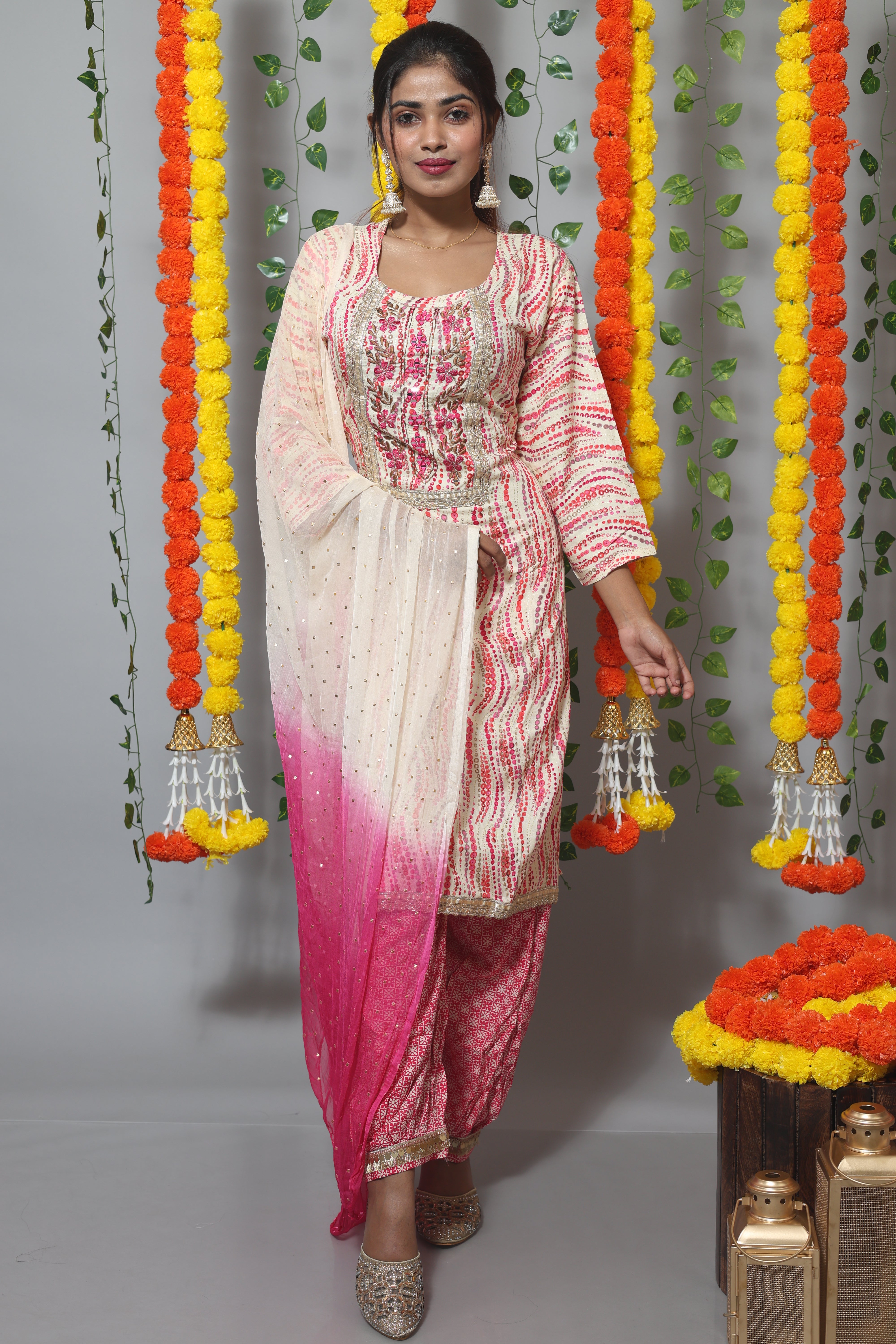 Pink Afghani Suit Set